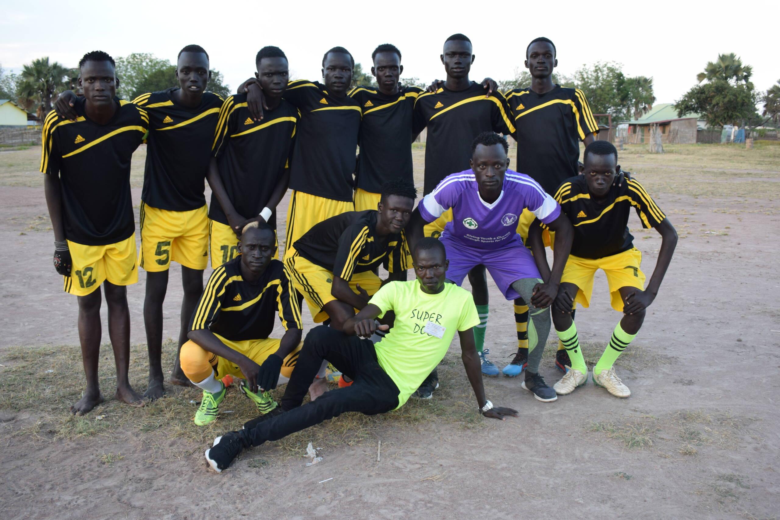 Ready for a football match during the Youth Congress