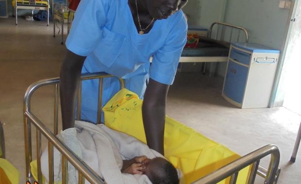 A cot on the maternity ward
